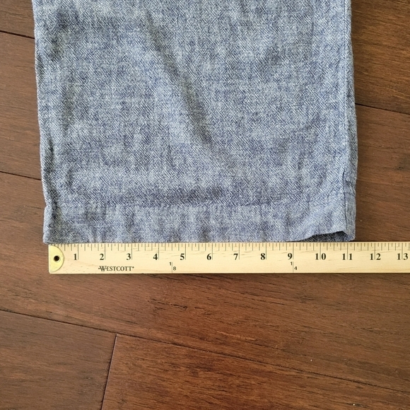 Old Navy Cropped Wide Leg Linen Blend High-Rise Pants Women's Size Large Blue - Picture 9 of 10